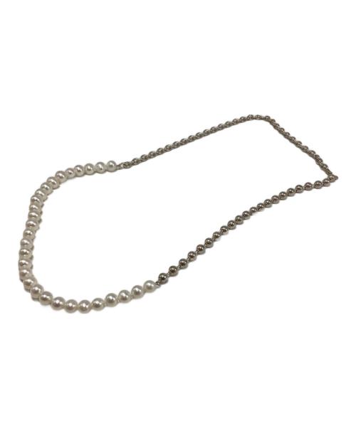 e.m.（イーエム）e.m. (イーエム) パールボールチェーンミックスネックレス ホワイトの古着・服飾アイテム