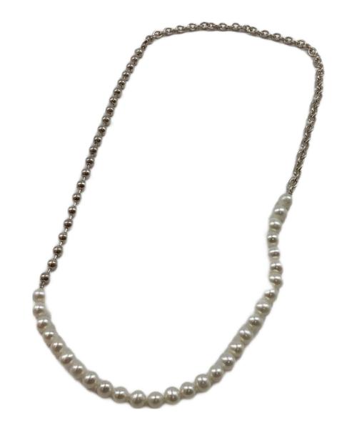 e.m.（イーエム）e.m. (イーエム) パールボールチェーンミックスネックレス ホワイトの古着・服飾アイテム