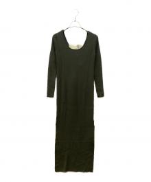 LEINWANDE（ラインヴァンド）の古着「Back Belted Knit Dress」｜グリーン