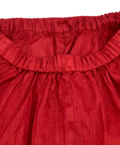 ATON（エイトン）ATON (エイトン) リネンギャザースカート レッド サイズ:2の古着・服飾アイテム