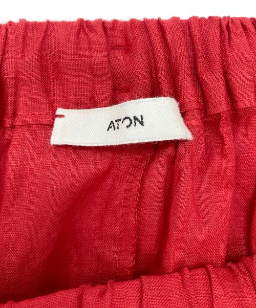 ATON（エイトン）ATON (エイトン) リネンギャザースカート レッド サイズ:2の古着・服飾アイテム