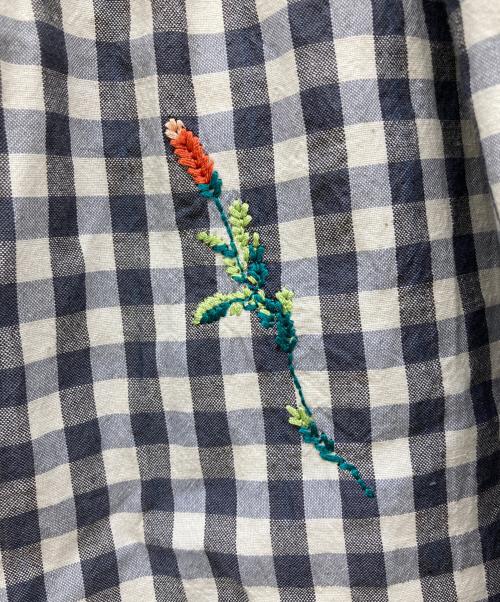 TAO COMME des GARCONS（タオ コムデギャルソン）TAO COMME des GARCONS (タオ コムデギャルソン) 綿クロスチェック刺繍×綿麻ツイルウエストゴムパンツ ブラウン サイズ:FREEの古着・服飾アイテム