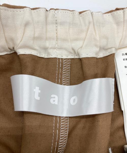 TAO COMME des GARCONS（タオ コムデギャルソン）TAO COMME des GARCONS (タオ コムデギャルソン) 綿クロスチェック刺繍×綿麻ツイルウエストゴムパンツ ブラウン サイズ:FREEの古着・服飾アイテム