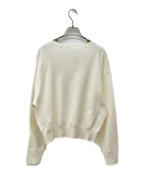 BEAUTY&YOUTH（ビューティーアンドユース）BEAUTY&YOUTH (ビューティーアンドユース) ソフトコットン Vネック スムース ニットプルオーバー アイボリー サイズ:FREEの古着・服飾アイテム