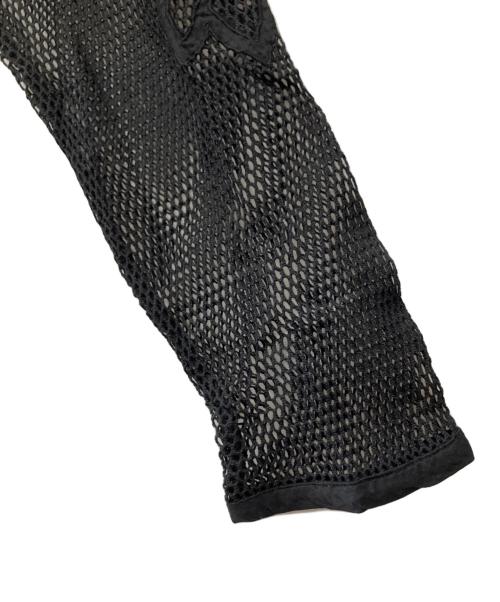 anuke（アンヌーク）anuke (アンヌーク) Embroidery Mesh Tops ブラック サイズ:Fの古着・服飾アイテム