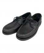 PARABOOT×BEAMS Fパラブーツ×ビームスエフ）の古着「別注 BARTH グレインレザー デッキシューズ」｜ブラック