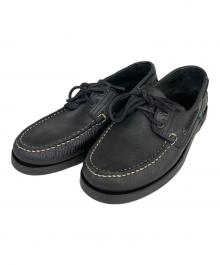 PARABOOT×BEAMS F（パラブーツ×ビームスエフ）の古着「別注 BARTH グレインレザー デッキシューズ」｜ブラック