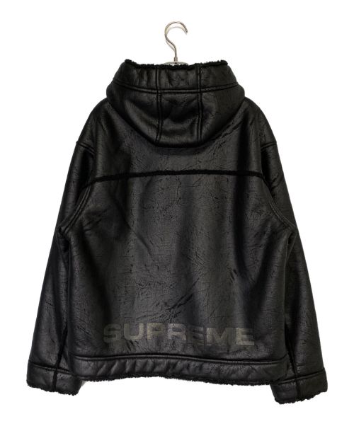 SUPREME（シュプリーム）SUPREME (シュプリーム) Faux Shearling Hooded Jacket ブラック サイズ:Mの古着・服飾アイテム
