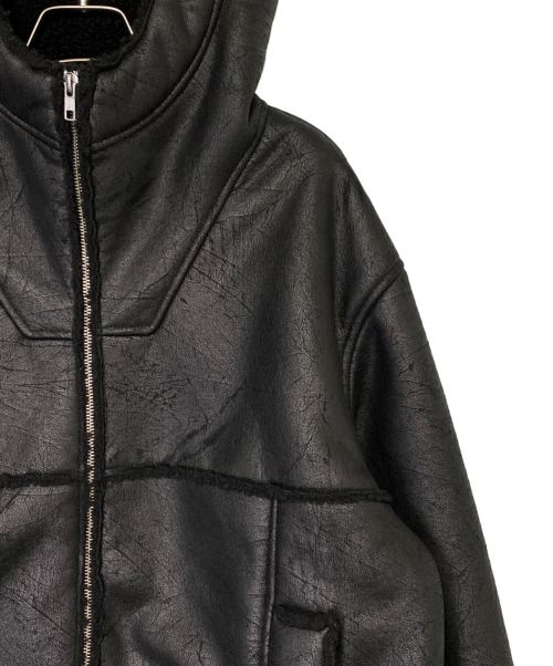 SUPREME（シュプリーム）SUPREME (シュプリーム) Faux Shearling Hooded Jacket ブラック サイズ:Mの古着・服飾アイテム