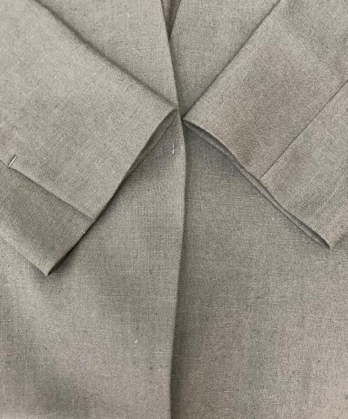 23区（ニジュウサンク）23区 (ニジュウサンク) アイアスマットストレッチ ノーカラー ジャケット ネイビー サイズ:38の古着・服飾アイテム