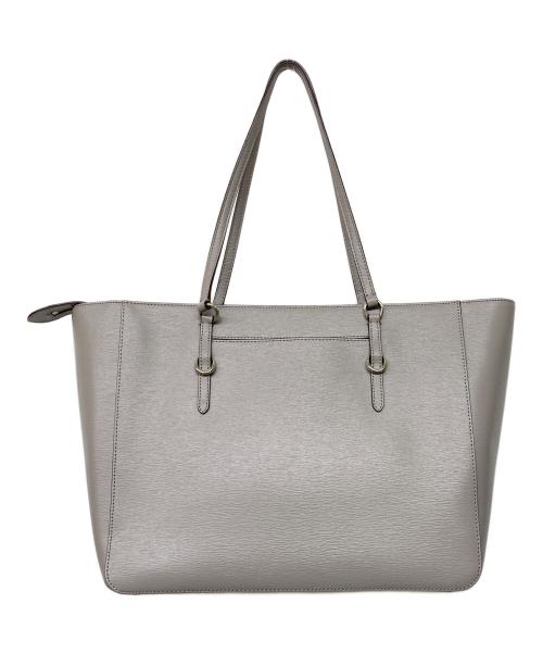 LAUREN RALPH LAUREN（ローレンラルフローレン）LAUREN RALPH LAUREN (ローレンラルフローレン) レザートートバッグ グレーの古着・服飾アイテム