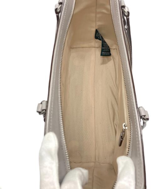 LAUREN RALPH LAUREN（ローレンラルフローレン）LAUREN RALPH LAUREN (ローレンラルフローレン) レザートートバッグ グレーの古着・服飾アイテム