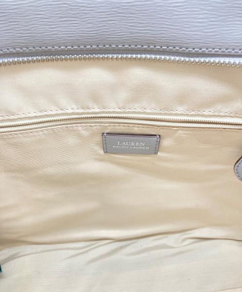 LAUREN RALPH LAUREN（ローレンラルフローレン）LAUREN RALPH LAUREN (ローレンラルフローレン) レザートートバッグ グレーの古着・服飾アイテム
