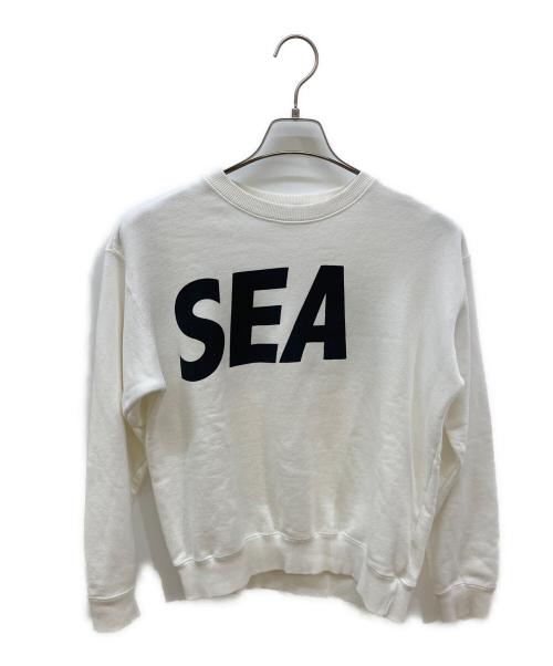 WIND AND SEA（ウィンダンシー）WIND AND SEA (ウィンダンシー) ロゴクルーネックスウェット ホワイト サイズ:Mの古着・服飾アイテム