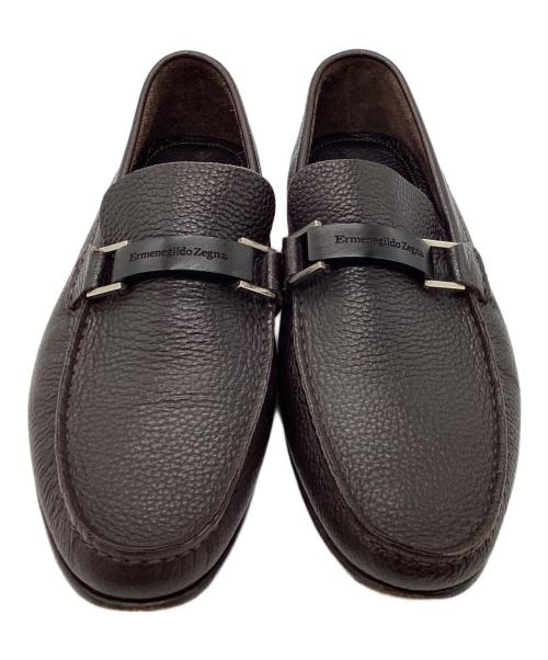 ERMENEGILDO ZEGNA（エルメネジルド・ゼニア）ERMENEGILDO ZEGNA (エルメネジルド・ゼニア) ローファー ダークブラウン サイズ:7　1/2の古着・服飾アイテム