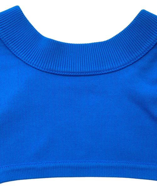 MAISON SPECIAL（メゾンスペシャル）MAISON SPECIAL (メゾンスペシャル) 2WAYコクーンスリーブショートニット ブルー サイズ:FREEの古着・服飾アイテム