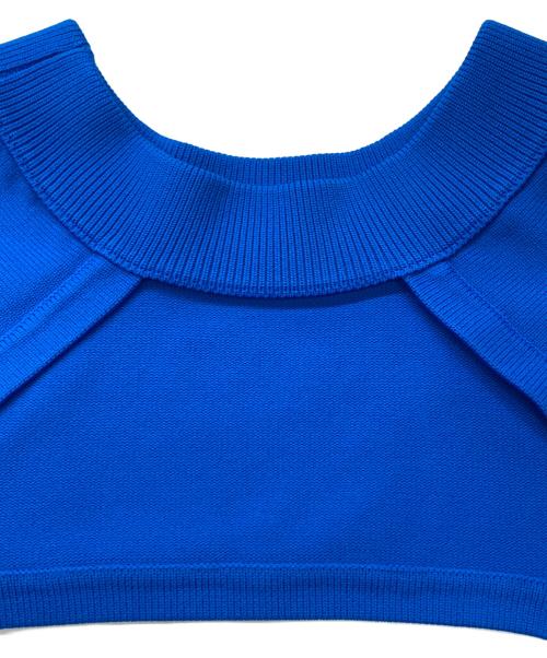 MAISON SPECIAL（メゾンスペシャル）MAISON SPECIAL (メゾンスペシャル) 2WAYコクーンスリーブショートニット ブルー サイズ:FREEの古着・服飾アイテム