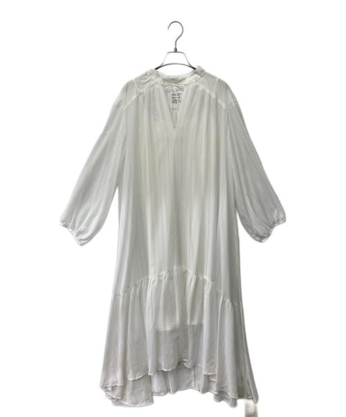 FRAY ID（フレイ アイディー）FRAY ID (フレイ アイディー) ストライプロングOP ホワイト サイズ:Fの古着・服飾アイテム