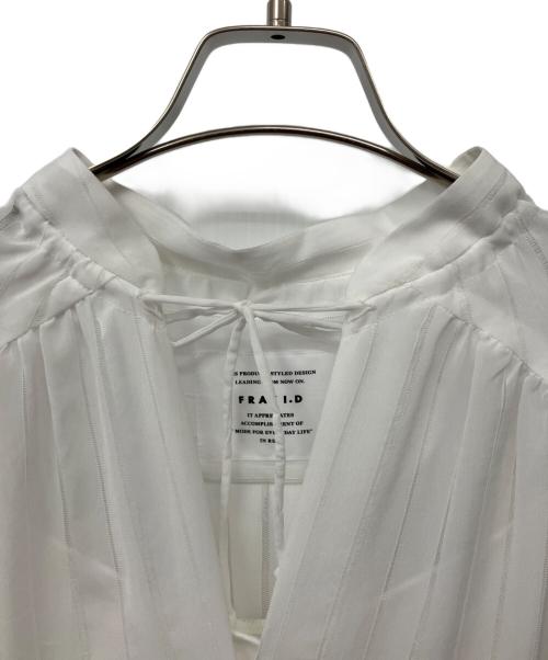 FRAY ID（フレイ アイディー）FRAY ID (フレイ アイディー) ストライプロングOP ホワイト サイズ:Fの古着・服飾アイテム