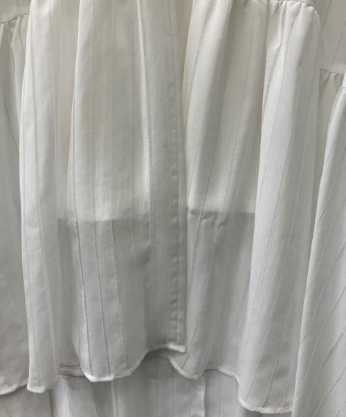 FRAY ID（フレイ アイディー）FRAY ID (フレイ アイディー) ストライプロングOP ホワイト サイズ:Fの古着・服飾アイテム