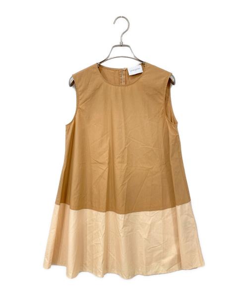 UNITED ARROWS（ユナイテッドアローズ）UNITED ARROWS (ユナイテッドアローズ) カラーブロックチュニックブラウス ベージュ サイズ:-の古着・服飾アイテム