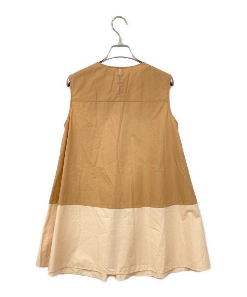 UNITED ARROWS（ユナイテッドアローズ）UNITED ARROWS (ユナイテッドアローズ) カラーブロックチュニックブラウス ベージュ サイズ:-の古着・服飾アイテム
