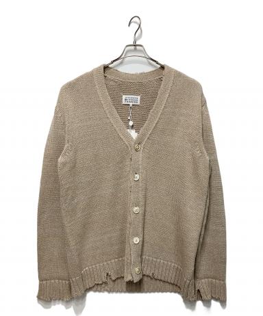 Margiela ダメージ　ベージュ ニットカーディガン サイズ　L 中古・古着通販】Maison Margiela (メゾンマルジェラ) ダメージ加工V