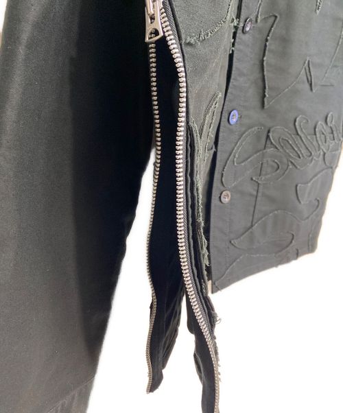 sacai（サカイ）sacai (サカイ) 24SS Moleskin Embroidered Patch Jacket ブラック サイズ:1の古着・服飾アイテム