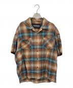 PENDLETON×ESTNATIONペンドルトン×エストネーション）の古着「別注オンブレチェックオープンカラーシャツ」｜ブラウン×ブルー