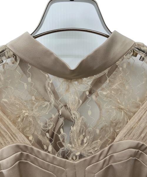 Lily Brown（リリーブラウン）Lily Brown (リリーブラウン) 刺繍チュールサテンワンピース ベージュの古着・服飾アイテム