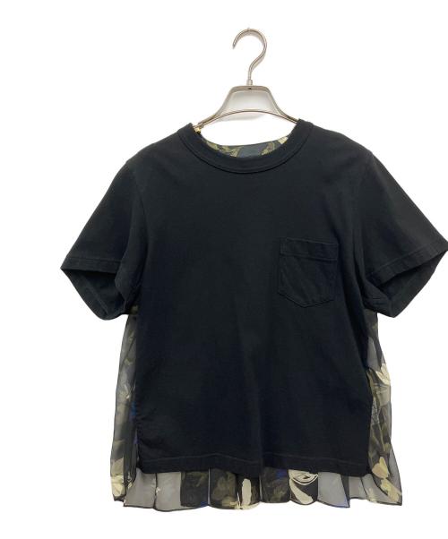 sacai（サカイ）sacai (サカイ) Floral Print Cotton Jersey T-Shirt ブラック サイズ:SIZE 2の古着・服飾アイテム