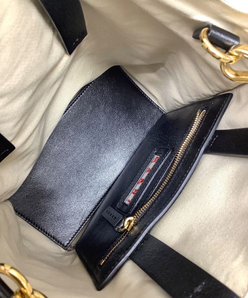 MARNI（マルニ）MARNI (マルニ) MUSEO SOFT MINI TOTE BAG アイボリー×ブラックの古着・服飾アイテム