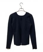 CLANEクラネ）の古着「W FACE HOLE KNIT TOPS」｜ブラック