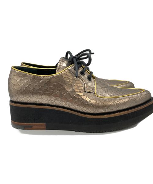 DRIES VAN NOTEN（ドリスヴァンノッテン）DRIES VAN NOTEN (ドリスヴァンノッテン) レースアップシューズ ゴールド サイズ:37の古着・服飾アイテム