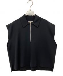 BLAMINK（ブラミンク）の古着「コットンミラノ14Gハーフジップニット」｜ブラック