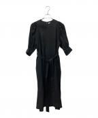 HYKEハイク）の古着「LINEN BALLOON SLEEVE MAXI DRESS」｜ブラック