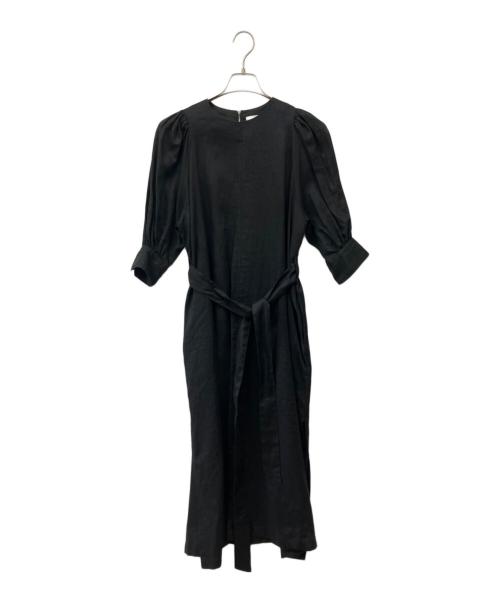 HYKE（ハイク）HYKE (ハイク) LINEN BALLOON SLEEVE MAXI DRESS ブラック サイズ:1の古着・服飾アイテム