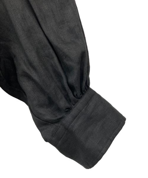 HYKE（ハイク）HYKE (ハイク) LINEN BALLOON SLEEVE MAXI DRESS ブラック サイズ:1の古着・服飾アイテム