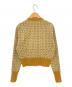 CABAN (キャバン) スクエアジャカードVネックカーディガン イエロー サイズ:F：8000円