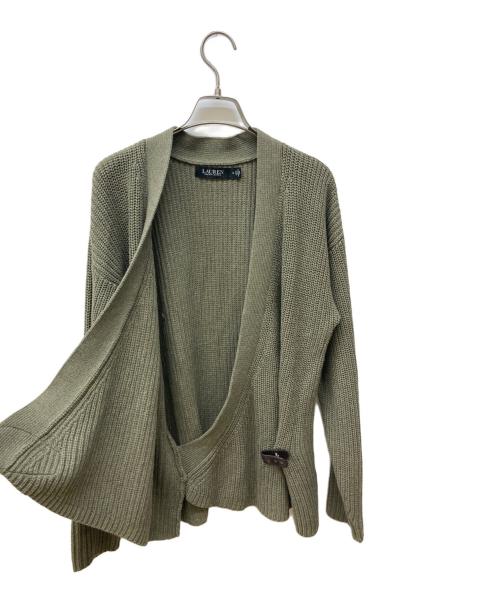 LAUREN RALPH LAUREN（ローレンラルフローレン）LAUREN RALPH LAUREN (ローレンラルフローレン) ニットカーディガン オリーブ サイズ:Mの古着・服飾アイテム