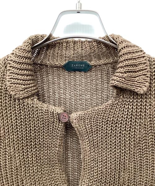 Zanone（ザノーネ）Zanone (ザノーネ) リネンカーディガン ブラウン サイズ:46の古着・服飾アイテム