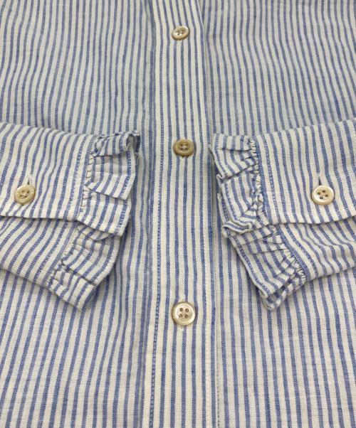 ISABEL MARANT ETOILE（イザベルマランエトワール）ISABEL MARANT ETOILE (イザベルマランエトワール) バンドカラーフリルシャツ ブルー サイズ:34の古着・服飾アイテム