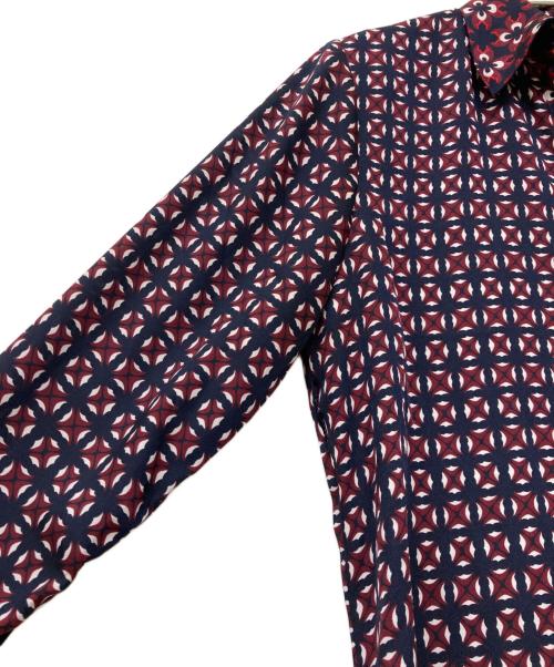 LAUREN RALPH LAUREN（ローレンラルフローレン）LAUREN RALPH LAUREN (ローレンラルフローレン) 総柄シャツ ネイビー サイズ:XSの古着・服飾アイテム