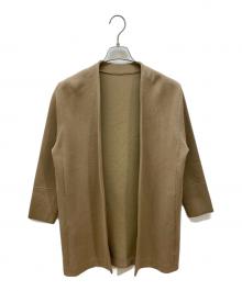 icB（アイシービー）の古着「コットンアセテートスムース ロングニットアウター」｜ベージュ