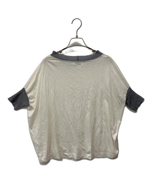 JIL SANDER（ジルサンダー）JIL SANDER (ジルサンダー) 切替Tシャツ ホワイト×グレー サイズ:Mの古着・服飾アイテム