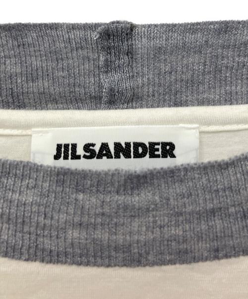 JIL SANDER（ジルサンダー）JIL SANDER (ジルサンダー) 切替Tシャツ ホワイト×グレー サイズ:Mの古着・服飾アイテム