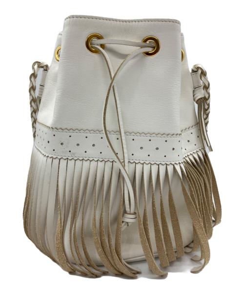 J&M DAVIDSON（ジェイ＆エム デヴィッドソン）J&M DAVIDSON (ジェイ＆エム デヴィッドソン) フリンジショルダーバッグ ホワイトの古着・服飾アイテム