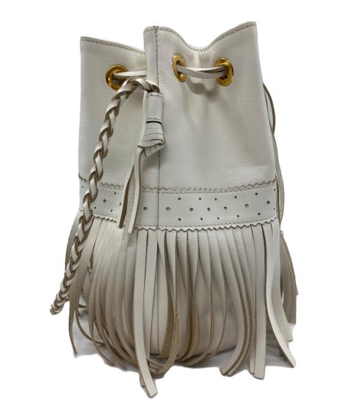 J&M DAVIDSON（ジェイ＆エム デヴィッドソン）J&M DAVIDSON (ジェイ＆エム デヴィッドソン) フリンジショルダーバッグ ホワイトの古着・服飾アイテム