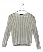 DRAWERドゥロワー）の古着「レースケーブルニット」｜ホワイト