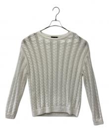 DRAWER（ドゥロワー）の古着「レースケーブルニット」｜ホワイト